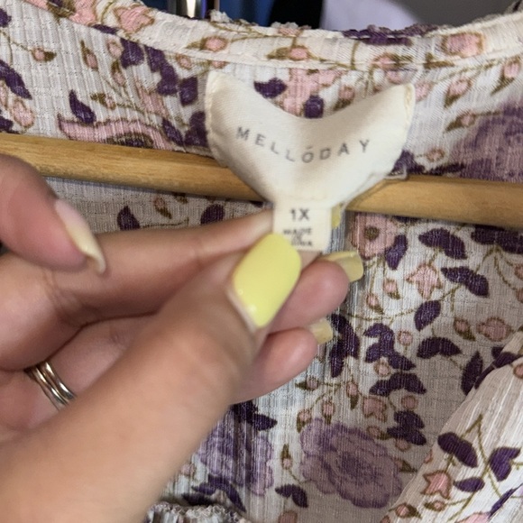 Melloday- Floral Paisley Print Blouse size 1X - Picture 4 of 13